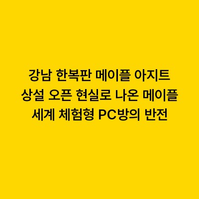 강남 한복판 메이플 아지트 상설 오픈 현실로 나온 메이플 세계 체험형 PC방의 반전