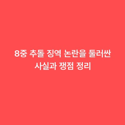 8중 추돌 징역 논란을 둘러싼 사실과 쟁점 정리