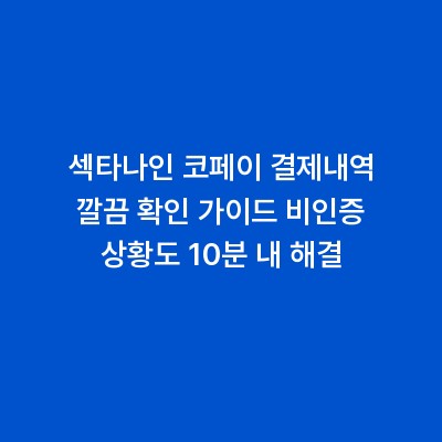 섹타나인 코페이 결제내역 깔끔 확인 가이드 비인증 상황도 10분 내 해결