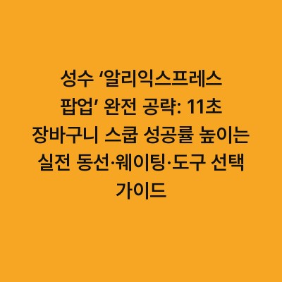 성수 ‘알리익스프레스 팝업’ 완전 공략: 11초 장바구니 스쿱 성공률 높이는 실전 동선·웨이팅·도구 선택 가이드