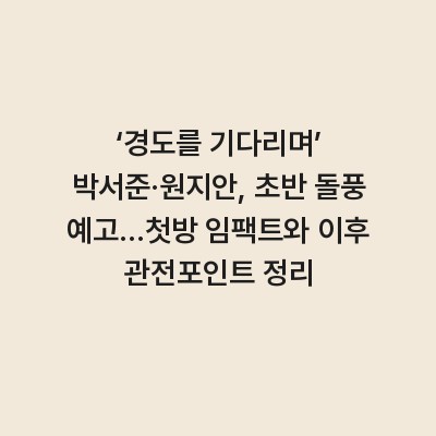 ‘경도를 기다리며’ 박서준·원지안, 초반 돌풍 예고…첫방 임팩트와 이후 관전포인트 정리