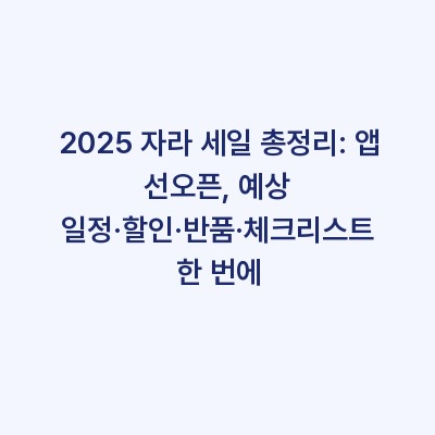 2025 자라 세일 총정리: 앱 선오픈, 예상 일정·할인·반품·체크리스트 한 번에