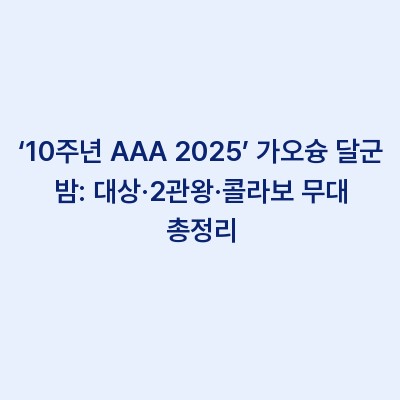 ‘10주년 AAA 2025’ 가오슝 달군 밤: 대상·2관왕·콜라보 무대 총정리